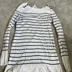 Motherhood Maternity Black and White Fitted Long Sleeve Sweater